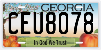 GA license plate CEU8078