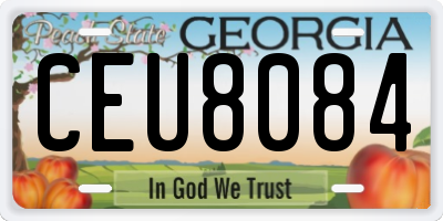 GA license plate CEU8084
