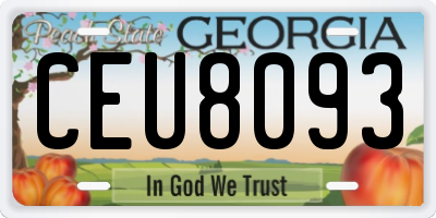 GA license plate CEU8093
