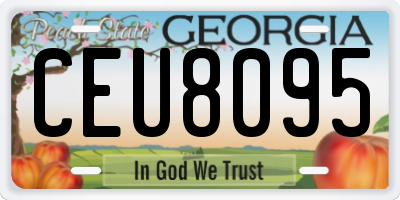 GA license plate CEU8095