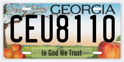 GA license plate CEU8110