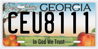 GA license plate CEU8111