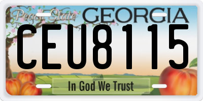 GA license plate CEU8115