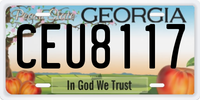 GA license plate CEU8117