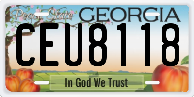 GA license plate CEU8118