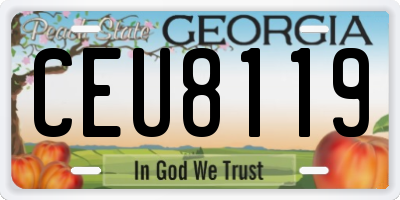 GA license plate CEU8119
