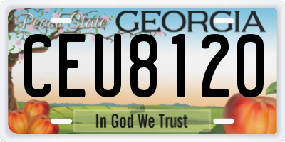 GA license plate CEU8120