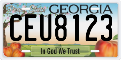 GA license plate CEU8123