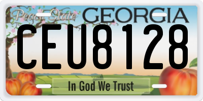 GA license plate CEU8128