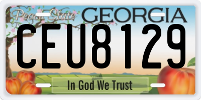 GA license plate CEU8129