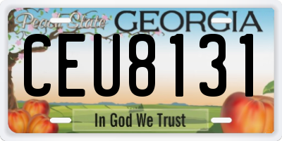 GA license plate CEU8131