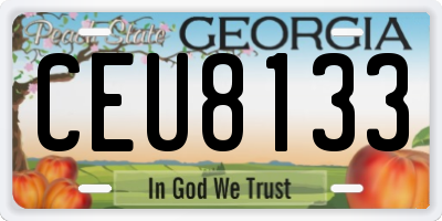 GA license plate CEU8133
