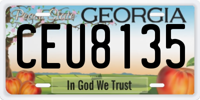 GA license plate CEU8135
