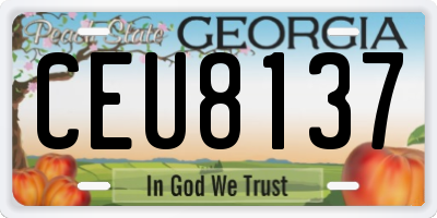 GA license plate CEU8137