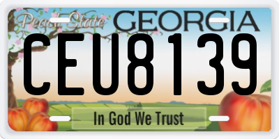 GA license plate CEU8139