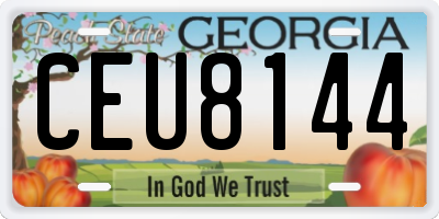 GA license plate CEU8144