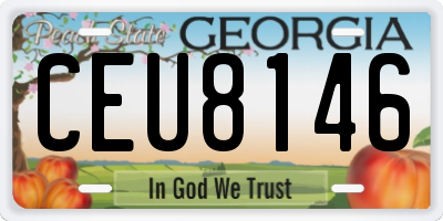 GA license plate CEU8146
