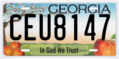 GA license plate CEU8147