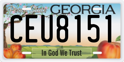 GA license plate CEU8151