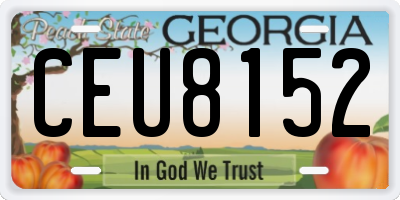 GA license plate CEU8152