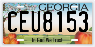 GA license plate CEU8153