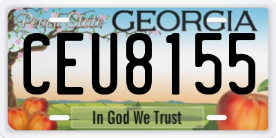 GA license plate CEU8155