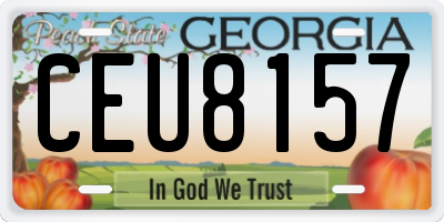 GA license plate CEU8157