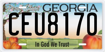 GA license plate CEU8170