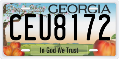 GA license plate CEU8172