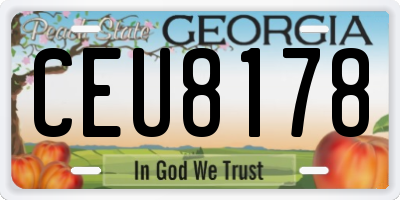 GA license plate CEU8178
