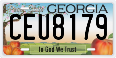 GA license plate CEU8179
