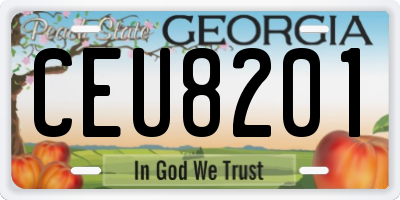 GA license plate CEU8201