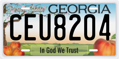 GA license plate CEU8204