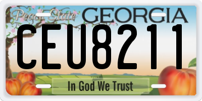 GA license plate CEU8211