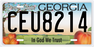 GA license plate CEU8214