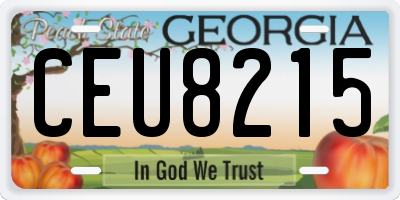 GA license plate CEU8215