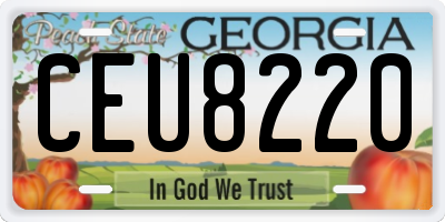 GA license plate CEU8220