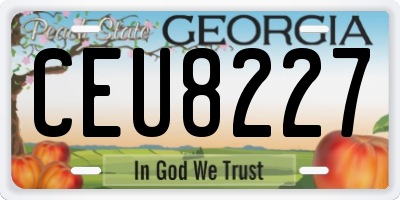 GA license plate CEU8227