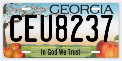 GA license plate CEU8237