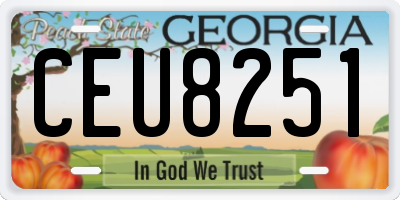 GA license plate CEU8251