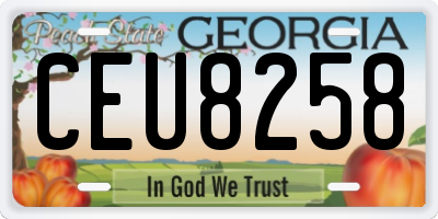 GA license plate CEU8258