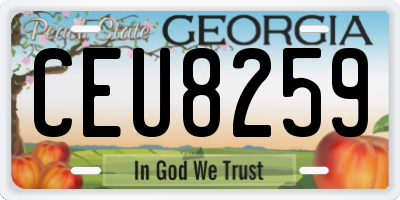 GA license plate CEU8259