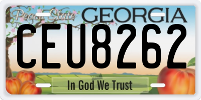 GA license plate CEU8262