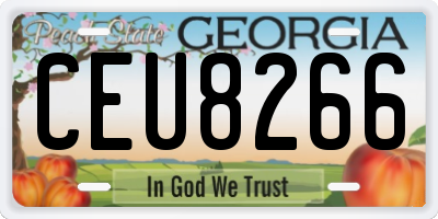 GA license plate CEU8266