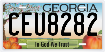GA license plate CEU8282