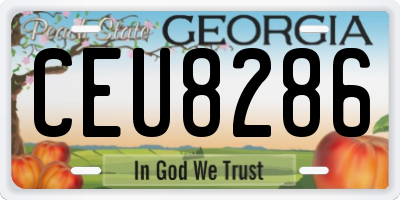 GA license plate CEU8286