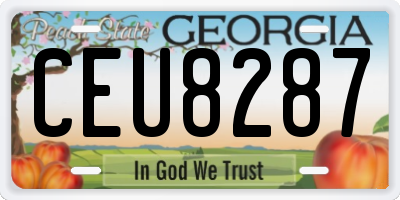 GA license plate CEU8287