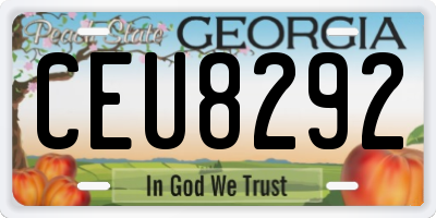 GA license plate CEU8292