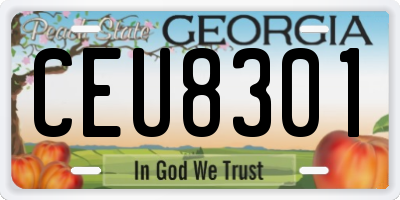 GA license plate CEU8301