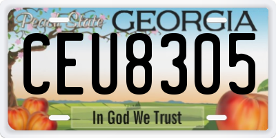 GA license plate CEU8305